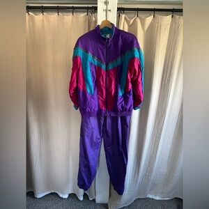 Vintage 80s Windbreaker Suit Set- Medium